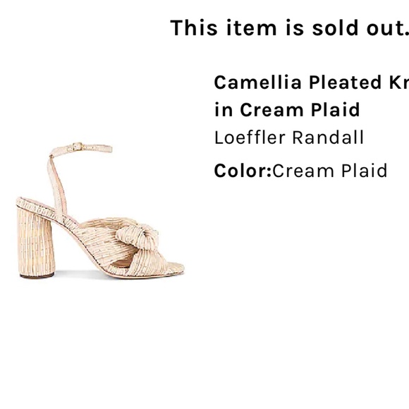 New Camellia Pleated Knot in Cream Plaid - Picture 1 of 4